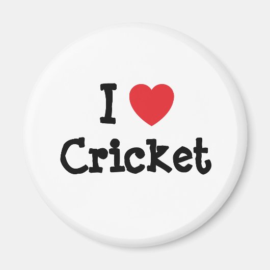 Ik hou van Cricket hart op maat gepersonaliseerd Magneet (Voorkant)