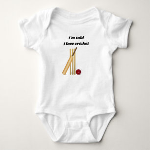 Ik hou van cricket met wickets design romper