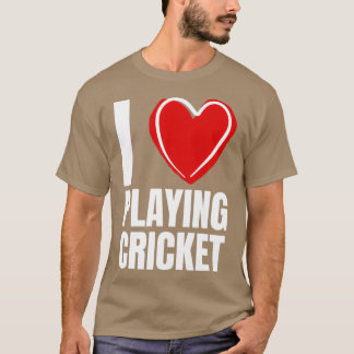 Ik hou van cricket spelen t-shirt