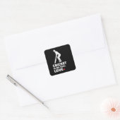Ik hou van cricket Stylish cricket silhouette desi Vierkante Sticker (Envelop)