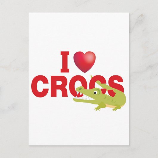 ik hou van crocs briefkaart (Voorkant)