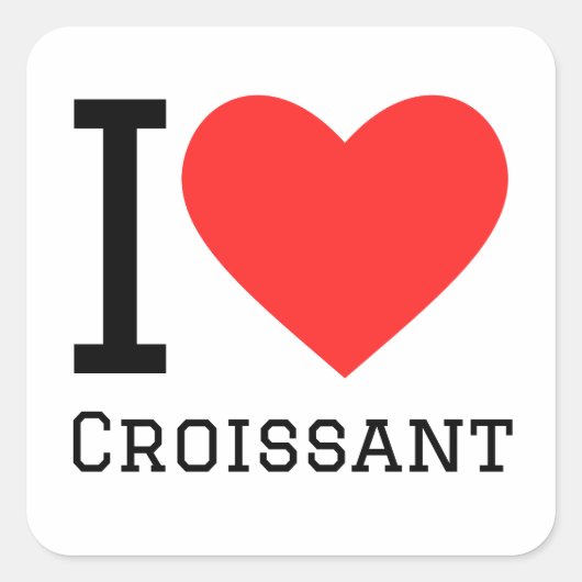Ik hou van croissants vierkante sticker (Voorkant)