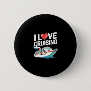 Ik hou van cruises varen zeevaart reis ronde button 5,7 cm