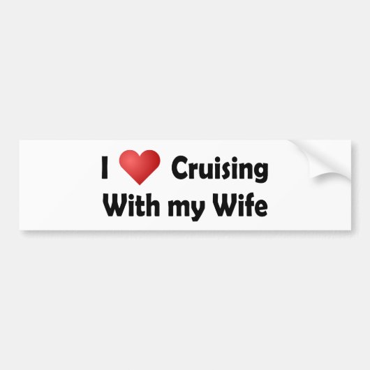 Ik hou van cruiseschepen... Echtgenote Bumpersticker (Voorkant)