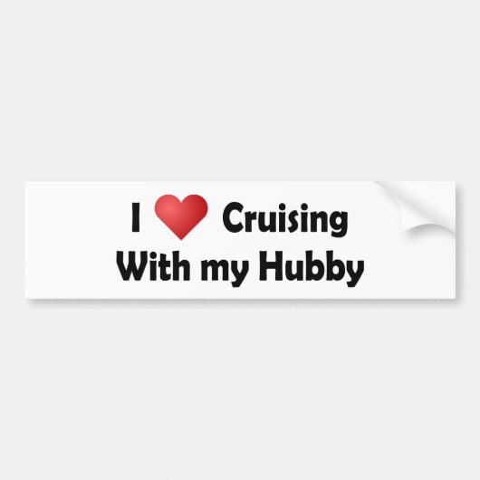 Ik hou van cruiseschepen... Hubby Bumpersticker (Voorkant)