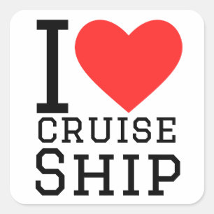 Ik hou van cruiseschepen vierkante sticker