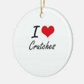 Ik hou van Crutches Keramisch Ornament (Links)