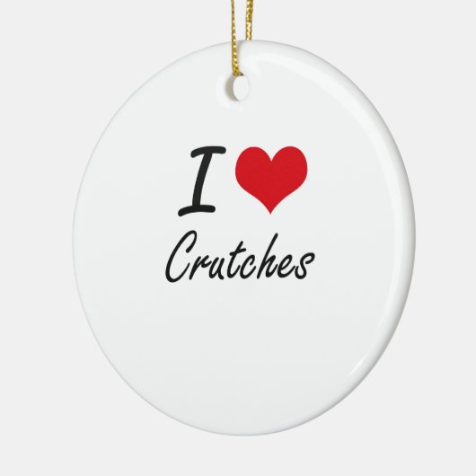 Ik hou van Crutches Keramisch Ornament (Links)
