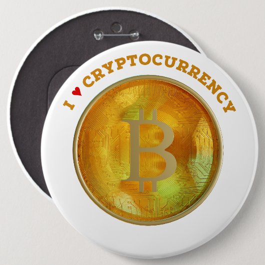 Ik hou van cryptocurrency ronde button 6,0 cm (Voorkant /achterkant)