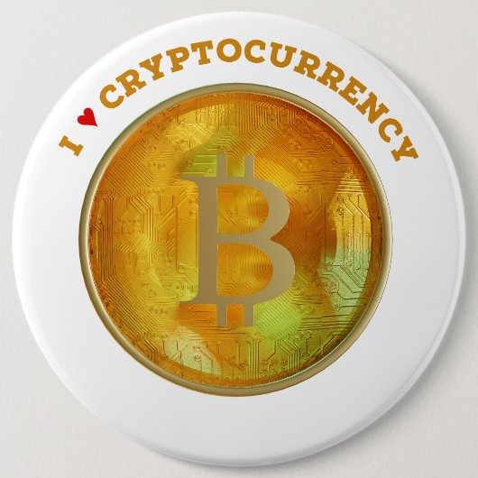 Ik hou van cryptocurrency ronde button 6,0 cm (Voorkant)