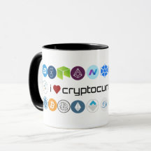 Ik hou van cryptovaluta-mok