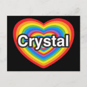 Ik hou van Crystal. Ik hou van je Crystal. Hart Briefkaart (Voorkant)