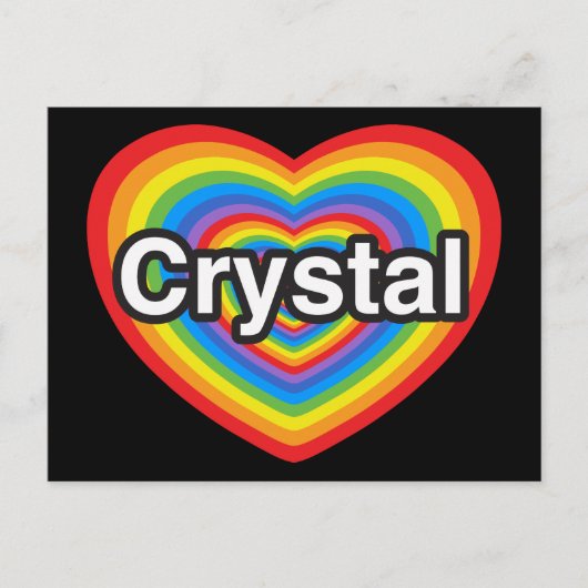 Ik hou van Crystal. Ik hou van je Crystal. Hart Briefkaart (Voorkant)