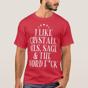 Ik hou van Crystals, Oils, Sage Wicca Pagan Witchc T-shirt