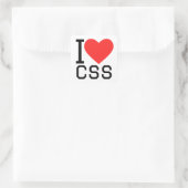 Ik hou van CSS Vierkante Sticker (Tas)