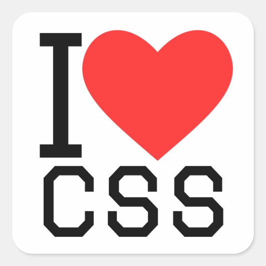 Ik hou van CSS Vierkante Sticker (Voorkant)