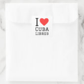 Ik hou van cuba libres vierkante sticker (Tas)