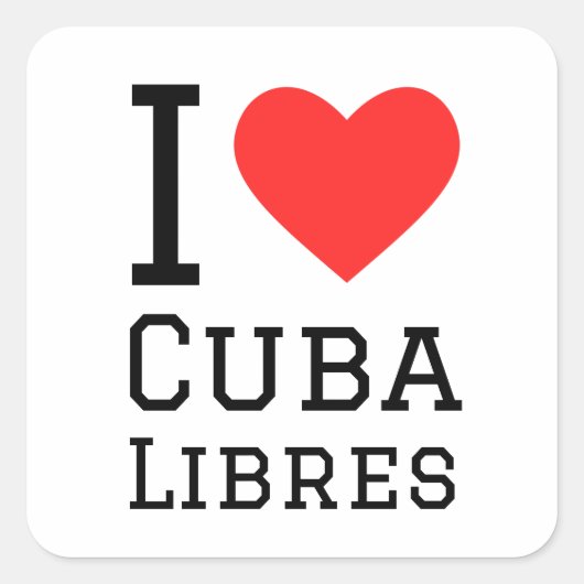 Ik hou van cuba libres vierkante sticker (Voorkant)