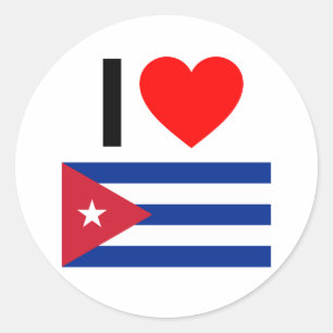 Ik hou van Cuba Ronde Sticker