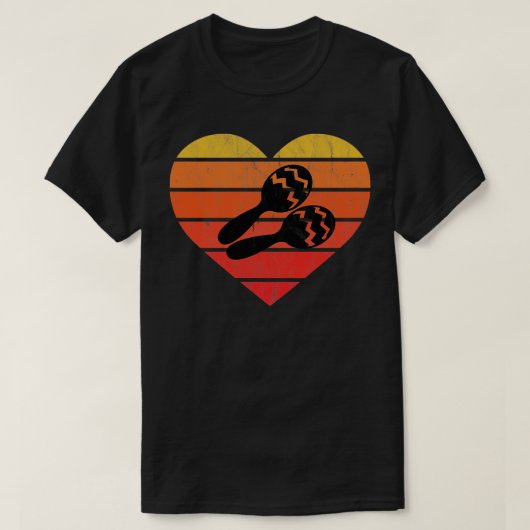 Ik hou van Cubaanse maracas Percussion T-shirt (Design voorkant)