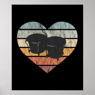 Ik hou van Cuban Bongo Drums Poster