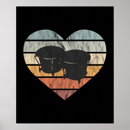 Ik hou van Cuban Bongo Drums Poster (Voorkant)