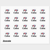 Ik hou van Cubavlag Ronde Sticker (Vel)