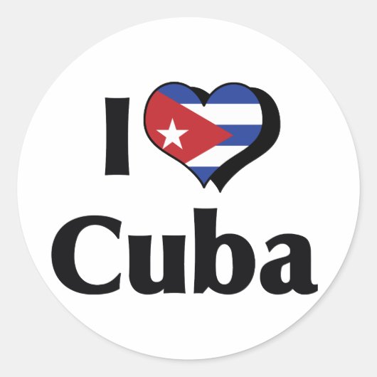 Ik hou van Cubavlag Ronde Sticker (Voorkant)