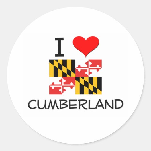 Ik hou van Cumberland Maryland Ronde Sticker (Voorkant)