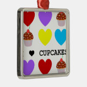 ik hou van cupcakes , briljant design cupcake metalen ornament (Rechts)