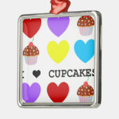 ik hou van cupcakes , briljant design cupcake metalen ornament (Links)
