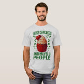 Ik hou van cupcakes en misschien wel 3 mensen t-shirt (Voorkant volledig)