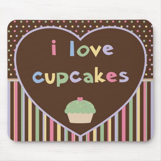 ik hou van cupcakes muismat (Voorkant)