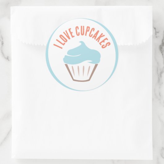 Ik hou van cupcakes Sticker (Tas)