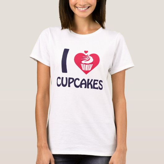 Ik hou van cupcakes T-shirt (Voorkant)