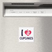 Ik hou van cupcakes T-shirt Magneet (Insitu (Vaatwasser))