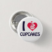 Ik hou van Cupcakes T-Shirt Ronde Button 3,2 Cm (Voorkant /achterkant)