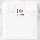 Ik hou van cupcakes T-shirt Ronde Sticker (Tas)
