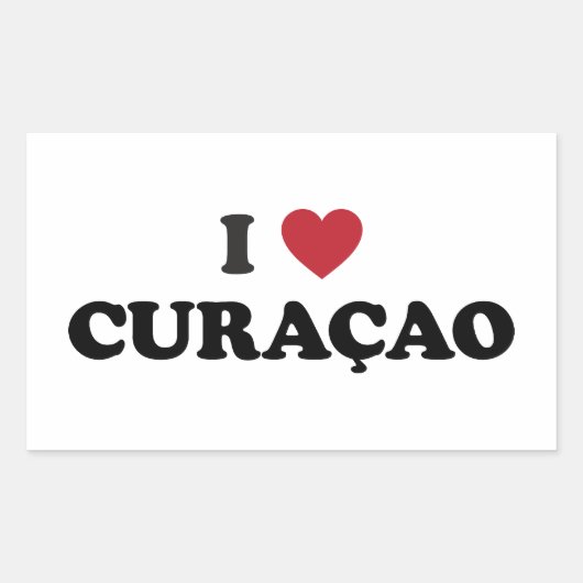 Ik hou van Curaçao Rechthoekige Sticker (Voorkant)