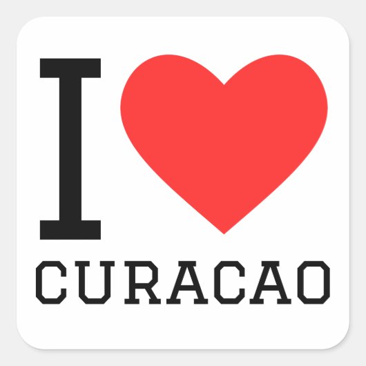 Ik hou van Curaçao Vierkante Sticker (Voorkant)