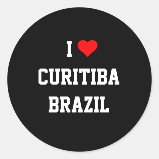 Ik hou van Curitiba, Brazilië Ronde Sticker (Voorkant)