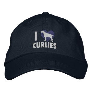 Ik hou van Curlies geborduurd Pet (blauw)