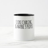 Ik hou van Curling en misschien 3 mensen Mok (Midden)