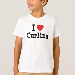 Ik hou van Curling hart aangepast T-shirt
