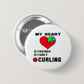 Ik hou van Curling. Ronde Button 5,7 Cm (Voorkant /achterkant)