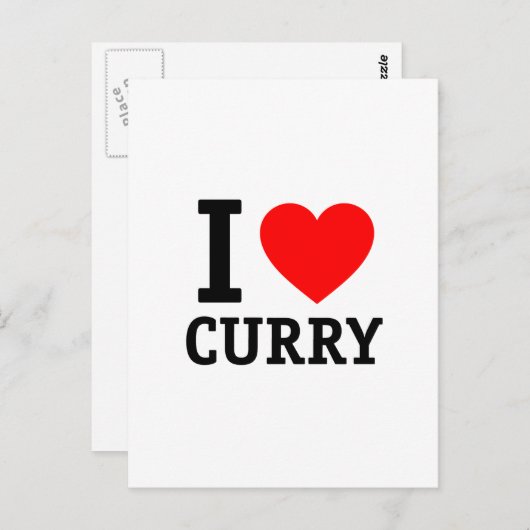 Ik hou van curry briefkaart (Voorkant / Achterkant)