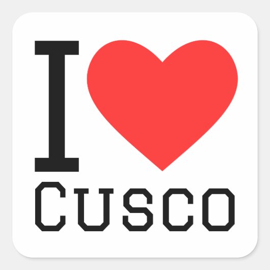 Ik hou van Cusco Vierkante Sticker (Voorkant)