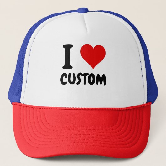 Ik hou van Custom Trucker Hat Pet (Voorkant)