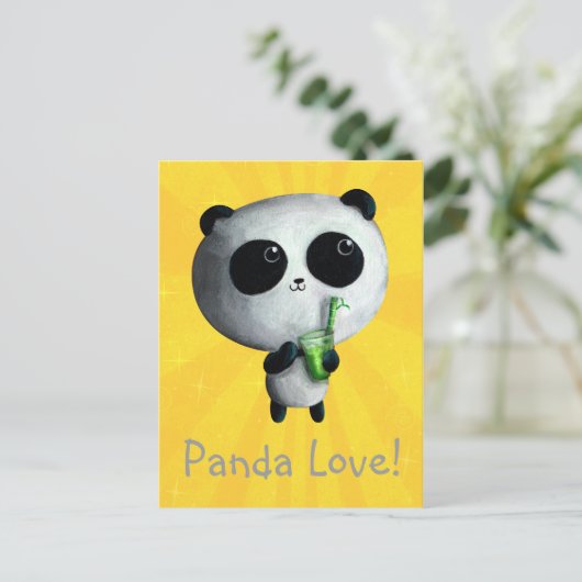 Ik hou van Cute Pandas Briefkaart (Staand voorkant)
