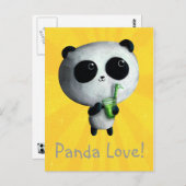 Ik hou van Cute Pandas Briefkaart (Voorkant / Achterkant)